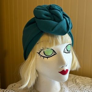 Turban reproduction 1940s bottle green teal